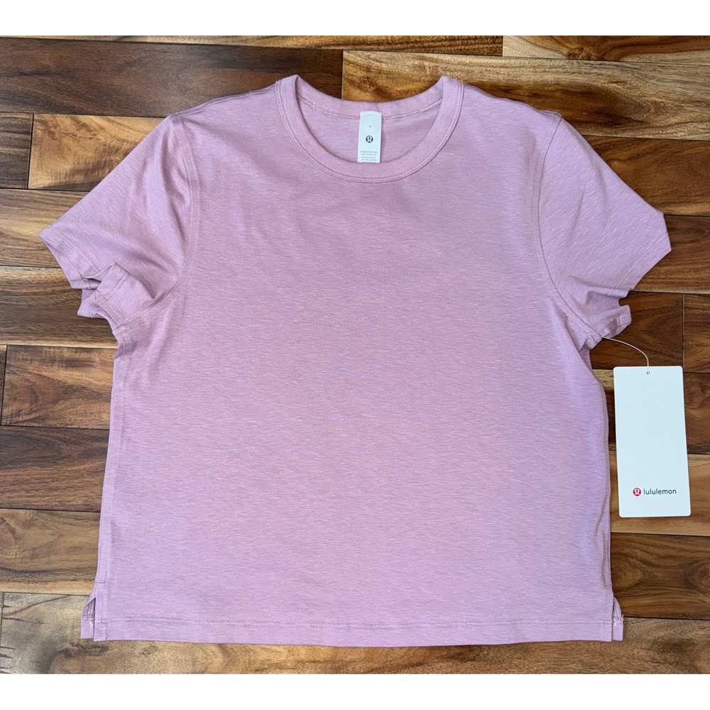 Lululemon Classic-Fit Cotton-Blend Tee Rose Blush Size 4 NWT